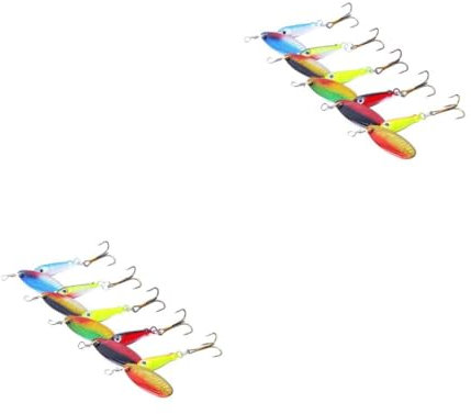 Mikikit 10piezas Cucharillas De Metal Coloridas para Pesca Accesorios Artificiales para y Mar Diseño y Resistente para Predadores