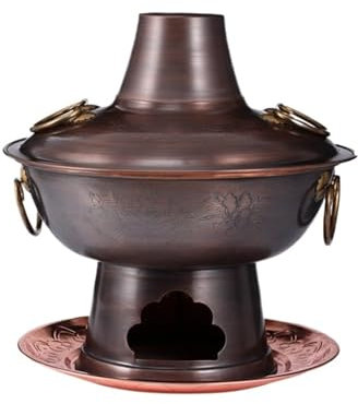 OWOHYG Carbone d'Epoca in Rame, per Cucinare stufati Shabu, Feste in casa e riunioni di Famiglia (Rame 30 cm)