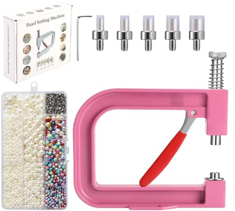 Acunny Máquina de engaste de perlas | Máquina de perlas y pedrería,Aplicador de manualidades y remachado para joyería de sombrero, fiesta, decoración de bodas y joyas