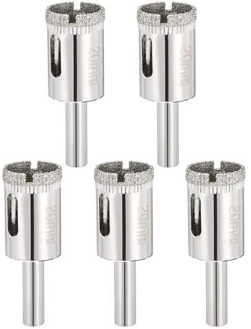 PATIKIL Glass Diamond Hole Saw 25/32 20mm Hollow Core Drill Bits 5pcs | Diamond Hole Cutters for Fiberglass, Tile, Porcelain, Ceramic