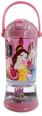 Disney Store Borraccia ufficiale Disney Princess Snow Globe da 310 ml, con cannuccia ribaltabile e coperchio a vite, adatta per bambini dai 4 anni in su