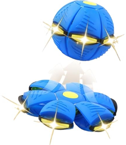 Genérico Bola rebotante mágica de 6 luces para niños - Platillo volador Transformable para juego en familia y perro - Juguete interactivo y educativo para el desarrollo del motor