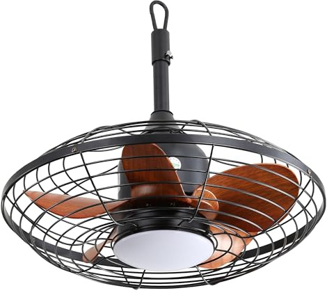 Generisch Ventilador de techo para exteriores de 20 pulgadas con luz LED, mando a distancia, ala ABS resistente a la intemperie, motor DC para balcón, terraza e interiores