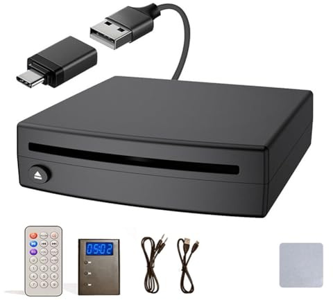 Buhdjfnke Lettore CD Universale per Auto e Camion, Aggiornamento Tramite Porta USB, Lettore CD Esterno con Adattatore Audio