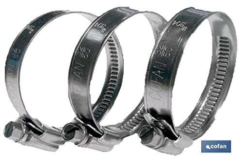 50 uds Abrazadera metálica Inox A2 banda 12mm, 60-80 mm