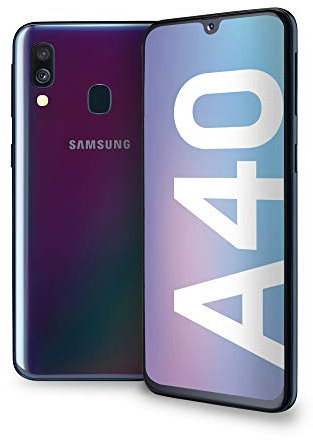 Samsung Galaxy A40 Enterprise Edition, Smartphone, Display 5.9 Super AMOLED, 64 GB Espandibili, RAM 4 GB, Batteria 3100 mAh, 4G, Dual Sim, Android 9 Pie, Versione Italiana, Black