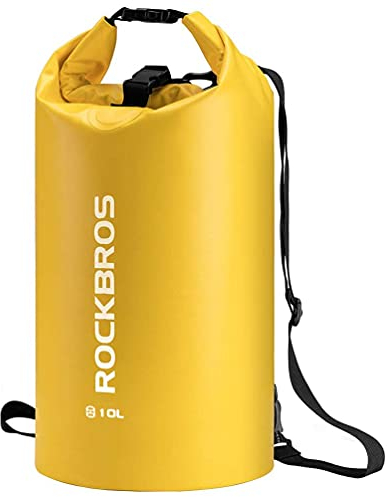 ROCKBROS Dry Bag Wasserdicht Packsack für Wassersport, Strand, Schwimmen Boot Kajak Rafting Segeln Outdoor, Gelb, 30L