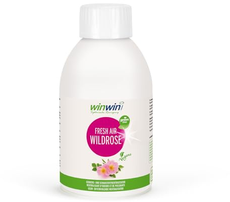 winwinCLEAN® Veganes Raumluftdeo 'WILDROSE' I Luftreinigungs-Konzentrat | Für Luftreiniger, Air Purifier & Raumluftreiniger mit Wasserfilter I Entfernt Pollen, Staub, Tierhaare, Schimmel 250ml.