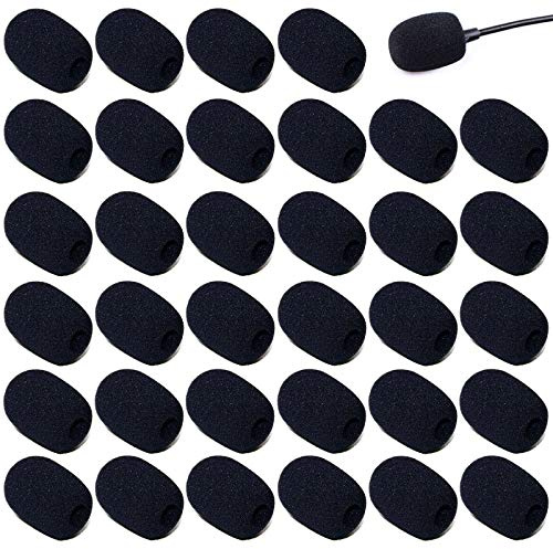 40 Stück Mini Mikrofon Windschutz Headset Mikrofon Windschutzscheiben Schaumstoff Mikrofon Mikrofonabdeckung Mic Mikrofon Windschutz Abdeckung Für Unterricht, Bühnenperformance, Treffen, Schwarz