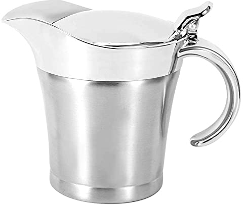 Sauciere, Edelstahl Isolierte Soßenkanne mit Deckel für Partyessen, 12,7 x 13,2cm
