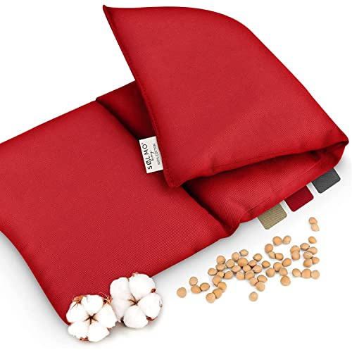 sølmo I Cuscino Noccioli Ciliegia - Cuscinetti Riscaldanti - Borse dell'acqua Calda, Cuscino Termico con Noccioli di Ciliegia Grande per la Schiena, Rosso