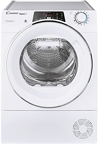 CANDY RapidÓ ROE H10A2TCE-80 Freestanding 10Kg Heatpump WIFI Tumble Dryer, Alexa enabled, White with Chrome Styling