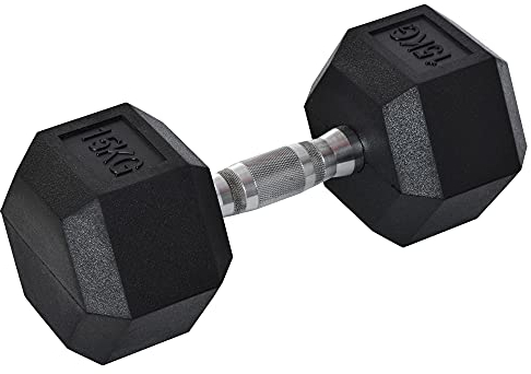 HOMCOM Hanteln mit gerändeltem Griff, Kurzhantel aus Gusseisen, 1 x 15kg, Kurzhanteln für Männer und Frauen, Dumbbell für Zuhause, Fitnessstudio, Krafttraining