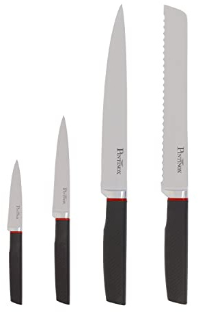PINTINOX, Set 4 Coltelli da Cucina Serie Living, Acciaio Inox