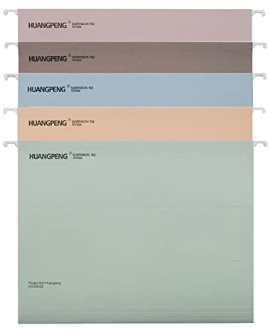 A4 Hanging File Holders with Tabs & Inserts Card Suspension File Folders Suspended Filing Cabinet Dividers A4 Documents Storage Organizer for School Business Office Home - 5 Assorted Colors