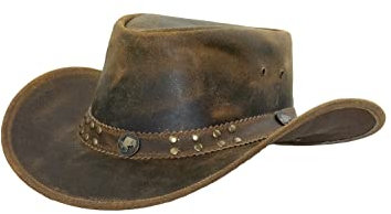 Black Jungle Yukon Lederhut, Westernhut, Australienhut, Cowboyhut (as3, Alpha, s, Tan)