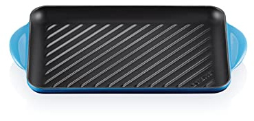 LE CREUSET Grill rettangolare Tradition in ghisa vetrificata, 32 cm, Azzurro, 20202322200460