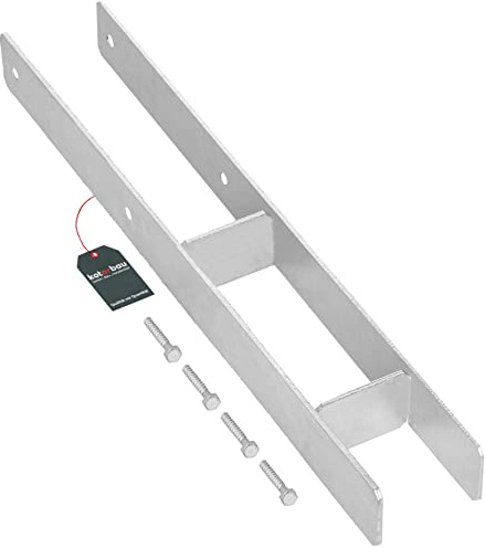 KOTARBAU® H-Pfostenträger Feuerverzinkt für Beton Breite 81 mm Gesamthöhe 600 mm Materialstärke 5 mm für 80 mm Pfosten H-anker Pfostenanker zum Einbetonieren Pfostenträger Pfostenschuhe mit Schraube T