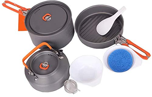 ADITAM Camping-Kochgeschirr, Outdoor-Messset Rucksack-Set für 1–2 Personen, leichtes Kochgeschirr-Set für Camping, Rucksackreisen, Kochen im Freien und Picknick Double The Comfort
