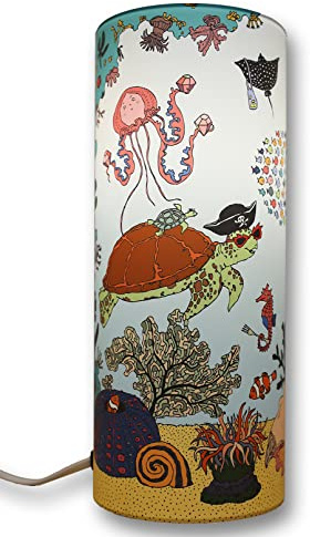 R&M Coudert - Lampe de chevet enfants bleue SOUS L'OCEAN 30 cm