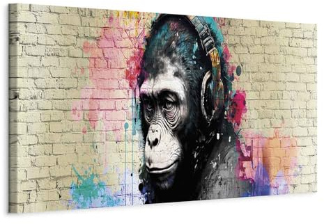 murando - Akustikbild Affe Bilder Akustikschaum Hochleistungsschallabsorber Schallschutz Leinwand 1 tlg Wandbild Raumakustik Schalldämmung Musik g-B-10044-b-a