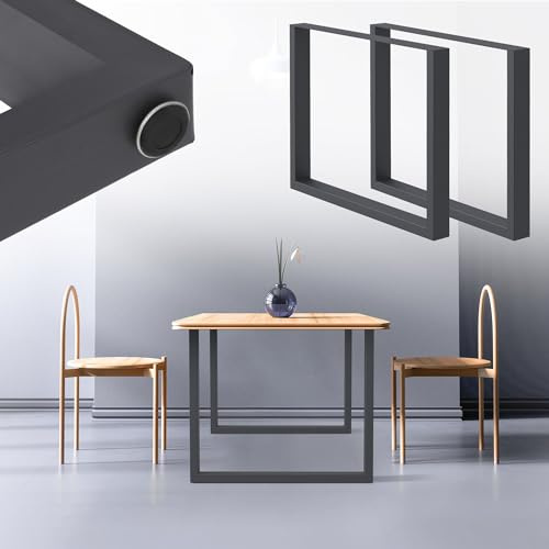 ML-Design 2er Set Tischbeine 90 x 72 cm, Anthrazit, pulverbeschichteter Stahl, Vierkantprofilen, Industriedesign, Metall Tischkufen Tischuntergestell Tischgestell Möbelfüße, für Esstisch, Schreibtisch