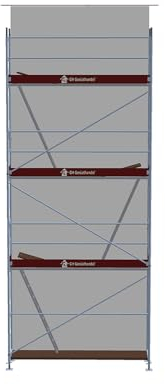 Fassadengerüst mit Durchstieg Paket für Wandfläche 19,65 m² Assco Feldlänge 3,07 m Standhöhe ca 6 m Stahlgerüst ✓ made in Germany + Zulassung ✓