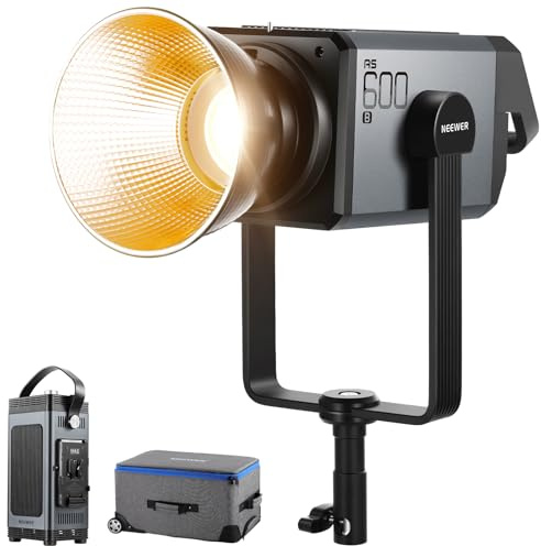 NEEWER AS600B COB Videoleuchte LED Videolicht mit Dauerlicht Ausgang 2,4G/APP Steuerung 600W 2700K–6500K CRI96+/TLCI98+, PWM Dimmquelle,12 Szenen, Bowens Mount leiser Lüfter für TV Studio Nachrichten