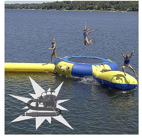 KEuLen Trampolino d'Acqua, Piattaforma di Salto Elastica da 10 Piedi con Scivolo e Tubo, Trampolino Acquatico for Giochi di parchi Acquatici