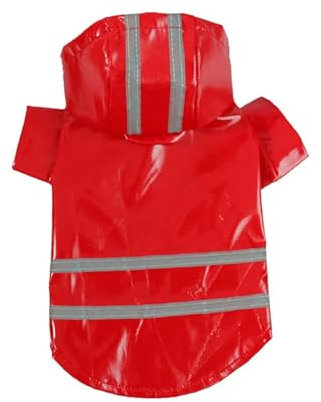 CMZYBBD Hunderegenmantel Hund Regenmantel Reflektierend wasserdichte Schneebeichte Haustiermantel Für Kleine Welpenkatzen Regenmantel Haustiere Cape Poncho Kostüm-rot-m
