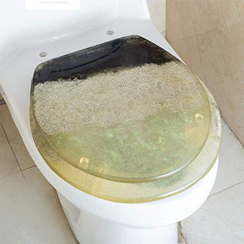 Toilettensitz mit Absenkautomatik und Scharnieren aus Zinklegierung, Toilettensitz, schöner, durchsichtiger LED-Toilettendeckel aus Kunstharz, C