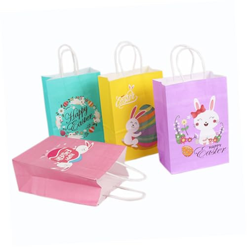 TOVINANNA 12stücke -geschenktüten Bunte Papiertüten Mit Hasen-design Für Ostern Hochzeiten Und Partys Robuste Umweltfreundliche Geschenkverpackung Vielseitige Aufbewahrungstaschen