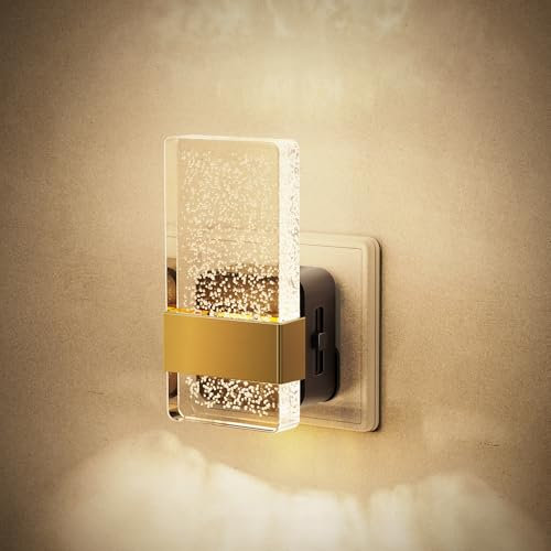 JandCase Luz Nocturna, 1 Piezas Lampara Bebe Noche con Sensor Crepuscular, Brillo Ajustables 0-100LM, 3000K Blanco Cálido, Luz de Noche Enchufe para Dormitorio, Pasillos, Sala, Baños