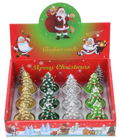 Alipis 12stücke Kerzendeko-requisite Für Weihnachtsbaum Dekorative Tee Wachs Kerzen Festkerzenschmuck Für Weihnachtsdekoration Und Feiertage