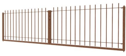 ELEO Hoftor Padua rostoptik - 1x4 m Doppelflügeltor aus Metall für die Einfahrt handgeschmiedet Schmiedeeisen rost Edelrost - Großes Zauntor massiv für den Eingang