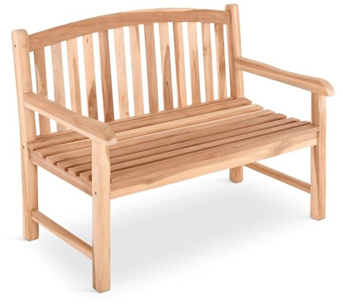 Raburg Lana Gartenbank, 120 cm, Teakholz, Natur, runde Rückenlehne
