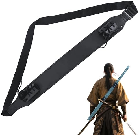 Gwezmxs Support pour Katana, Ceinture Porte-Épées Accessoire pour Costume de Samurai Réglable, Noir