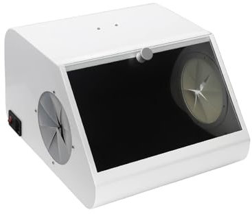 Cabine de Sablage de Laboratoire, Sandblaster de Table pour Équipement de Laboratoire Dentaire, Sableuse Portable avec Lampe LED, Double Ventilateur Intégré,Fenêtre Anti-Poussière