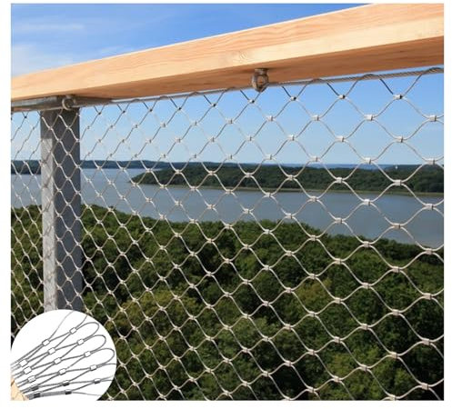 Malla de alambre flexible de acero inoxidable 304 para jardín, granja, campo de fútbol, barrera de plantas, red de escalada, valla de animales. Tamaño: 1,5 x 6 m