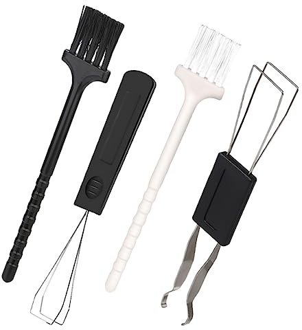NUOBESTY Kit de Nettoyage Clavier Mécanique Double Embout, Accessoire Dépoussiérage PC Portable Bureau, Brosse Compacte Noire et Blanche, Outil Extraction Touches, Usage Électronique