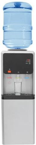 Distributeur d'eau Fontaine à Eau électrique Distributeur avec LED Indicateur Et Casiers,d'eau Chaude Et Froide,pour La Maison, Bureau (Argent)
