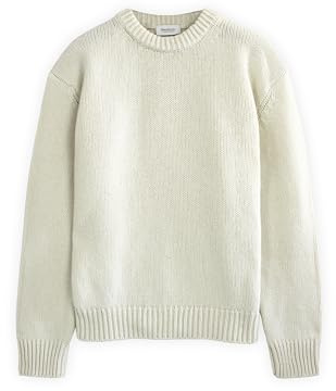 Diana Studio - Boxy Rundhalspullover im Oversize-Look aus 100% Shetlandwolle, Herren, Langarm, Casual Fit