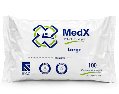 MedX Premium Patient Dry Wipes Large 32 x 28 cm | 3 Packs of 100 (300 Total Wipes) | Soft Strong Disposable Cleansing Wipes for Sensitive Skin | Ideal for Personal Care, Elderly Care & Healthcare Use