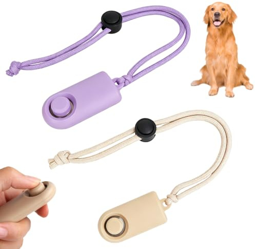 Culianvog Clicker pour Chien, 2 PCS Clicker Chien Dressage avec Dragonne | Clicker Chien avec Grand Bouton, Clicker Training pour éducation Positive, Rappel et Agility pour Chien, Lilas et Taupe