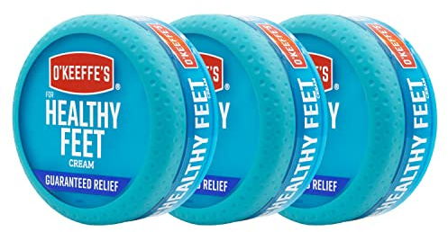 O'Keeffe's for Healthy Feet Foot Cream; Guaranteed Relief for Extremely Dry; Cracked Feet; Instantly Boosts Moisture Levels; 3.2 Ounce Jar; (Pack of 3)