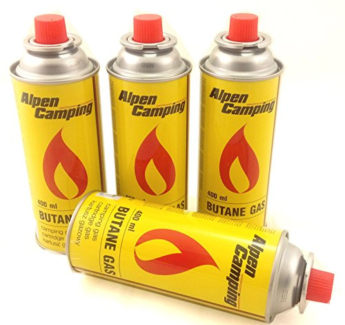 Rex Lot de 4 cartouches de gaz butane de camping 227 g par bouteille pour réchaud de camping et d'extérieur