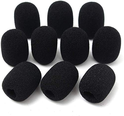 Mikrofon Headset Grill Windschutzscheibe Schwamm Schaum schwarz Mikrofon 10 Stk.