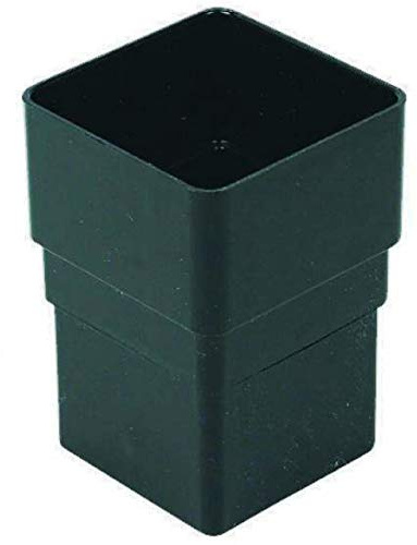 FLOPLAST 65mm Square Downpipe Socket - Black - Pack of 2