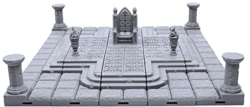 EnderToys Bloqueo de Azulejos de mazmorra Ãƒ¢ââ€š¬ââ‚¬Å“ Throne habitaciÃƒÆ’Ã‚³n, Terrain Scenery Mesa 28 mm miniaturas Juego de rol, 3D Impreso pintable
