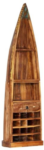vidaXL Casier à Bouteilles Bois Massif de Récupération Armoire à Vin Porte-Bouteilles Cave à Vin Meuble à Vin Etagère à Vin Range Bouteille Maison 50x40x180 cm